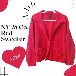 NY & Co. Red Polyester Coat